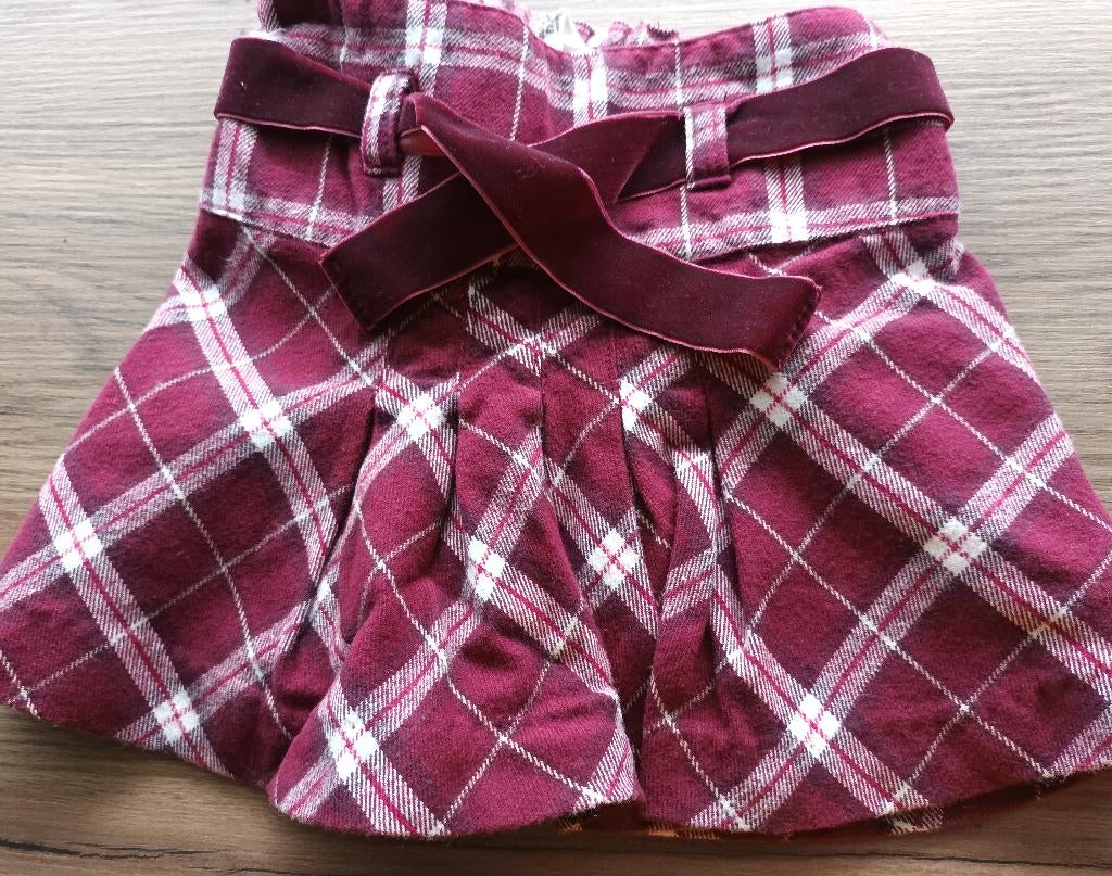 gevoerd bordeaux rood ruit rokje LOGG mt 80, Kinderen en Baby's, Gebruikt, Jurkje of Rokje, Ophalen of Verzenden, LOGG