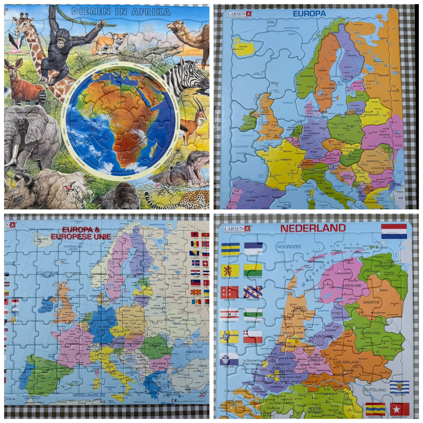 Larsen puzzels 4x topografie school - Als nieuw! 7,50 /stuk, Ophalen of Verzenden, Zo goed als nieuw, Puzzelen