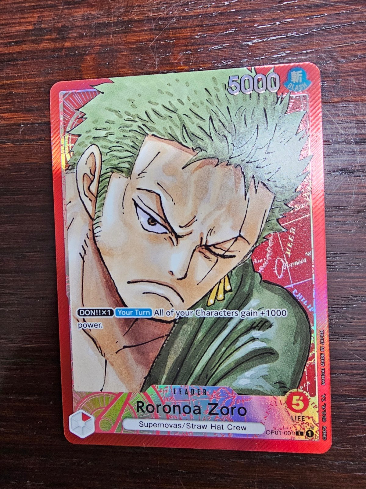 Roronoa Zoro (OP01-001) (V.2), Ophalen of Verzenden, Zo goed als nieuw