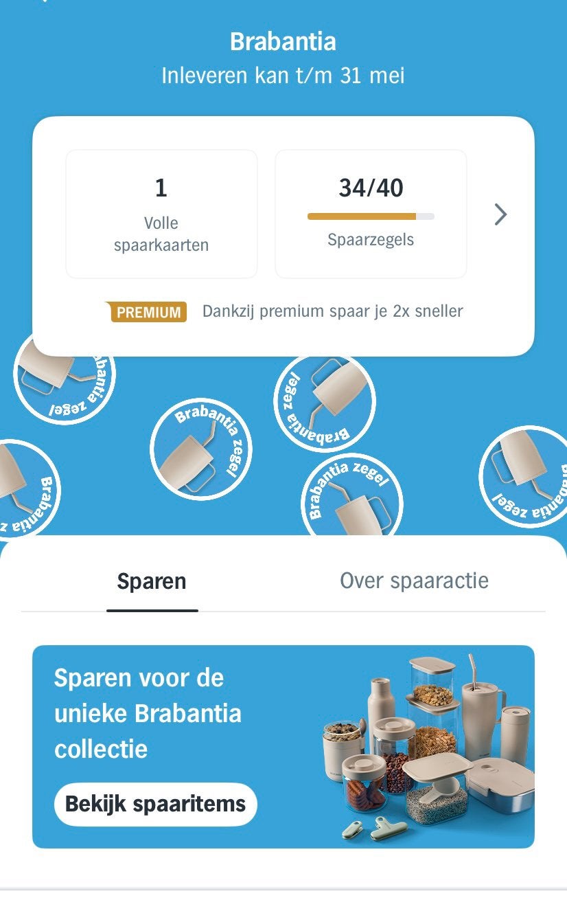 Brabantia spaarzegels Albert Heijn actie, Eén persoon, Kortingsbon