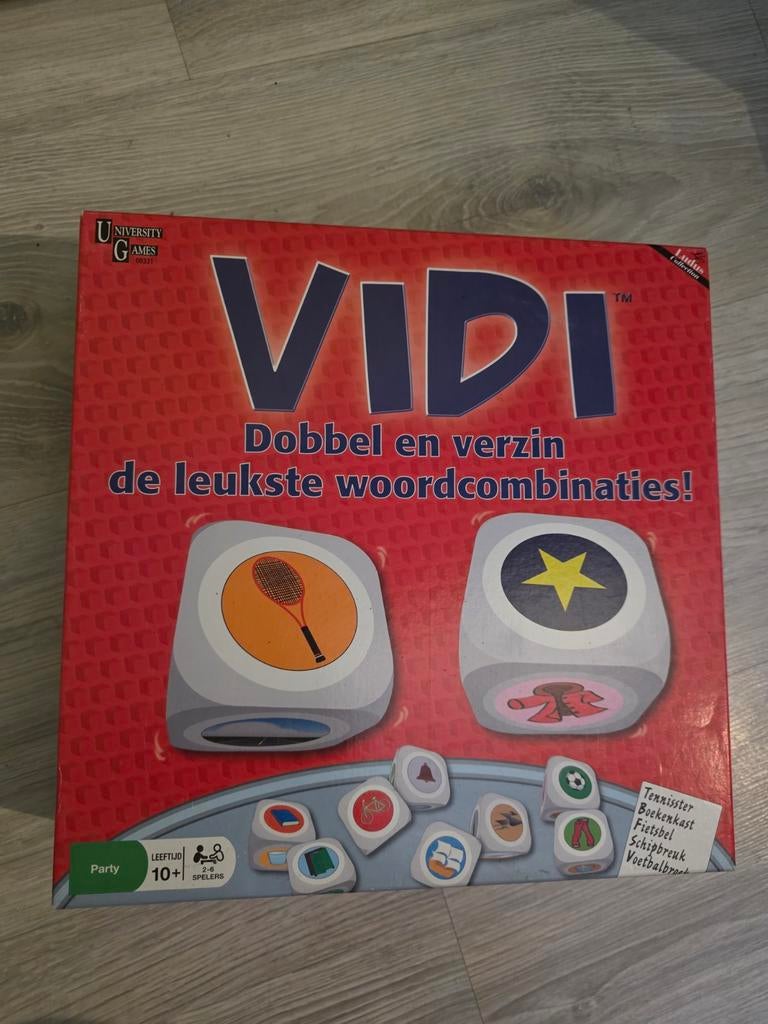 VIDI Dobbelspel - Woordcombinaties, Vijf spelers of meer, Ophalen of Verzenden, Zo goed als nieuw, University Games