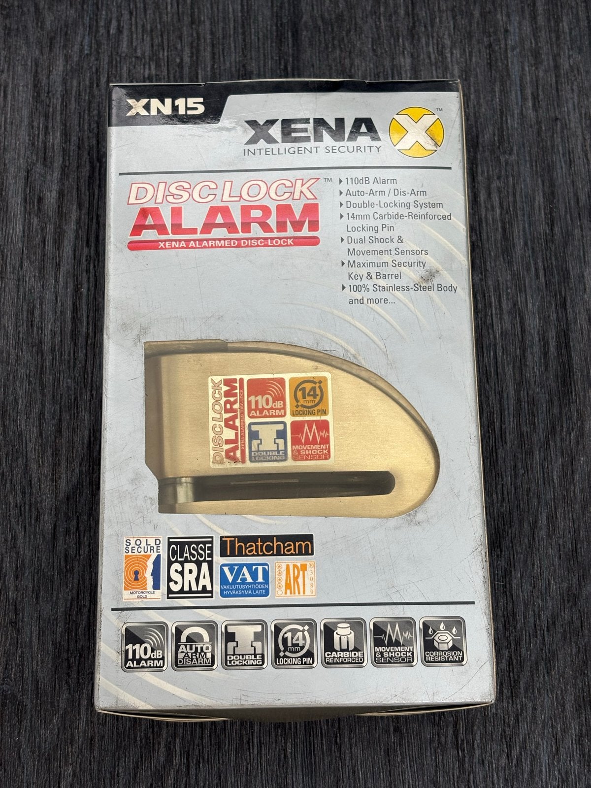 XENA XN15 schijfremslot met alarm - Nieuw in doos, Ophalen of Verzenden, Nieuw, Overige typen