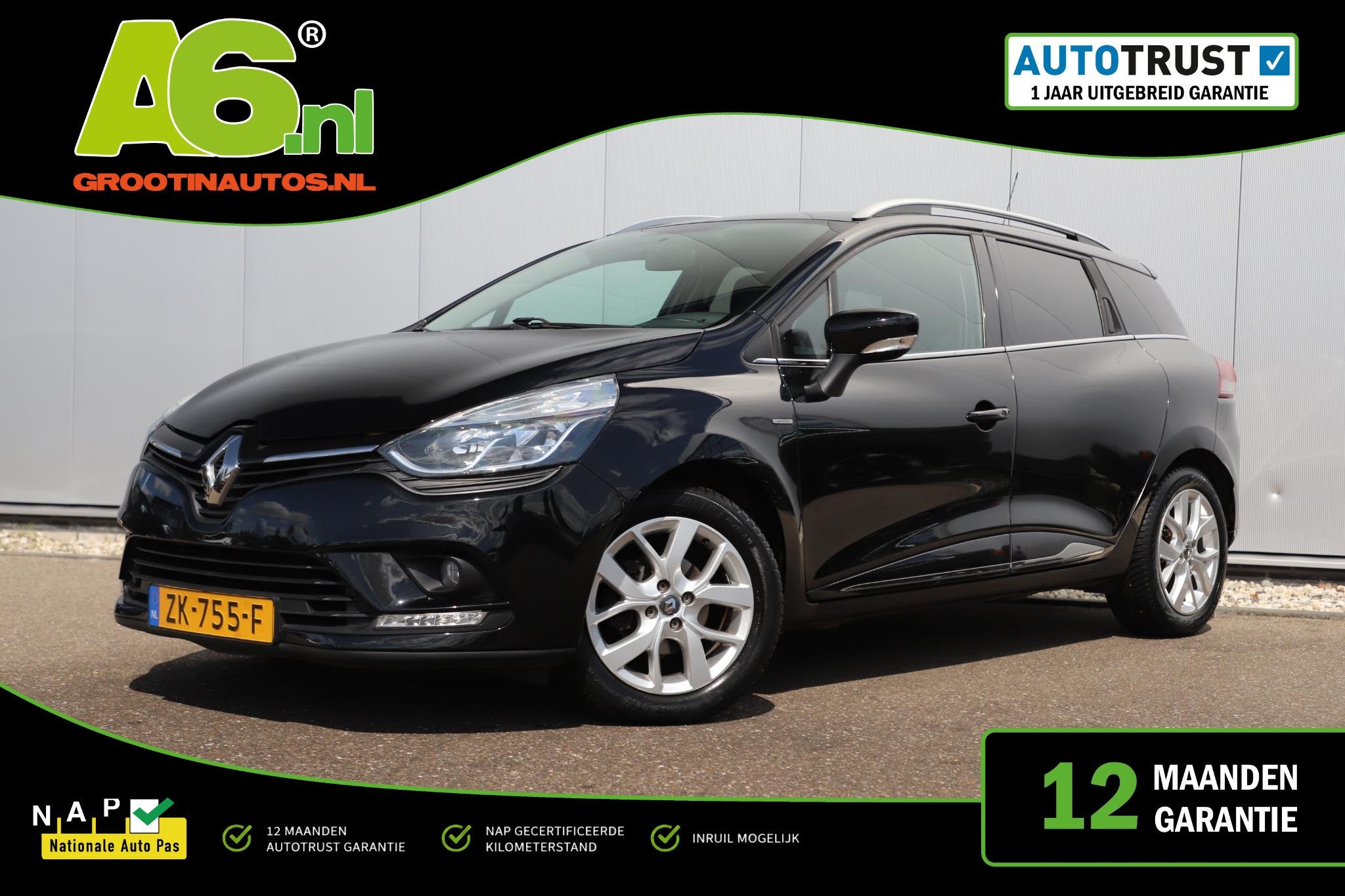 Renault Clio Estate 0.9 TCe Limited Navigatie Bluetooth Airc, Auto's, Renault, Voorwielaandrijving, 898 cc, Stof, Gebruikt