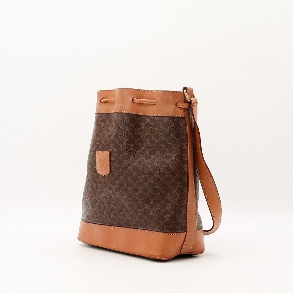 Céline Macadam 22x27x15 cm bucket tas, Verzenden, Gebruikt, Bruin, Overige typen