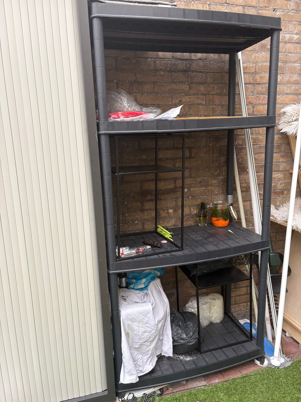 Stevig kunststof opbergrek met 4 planken, Ophalen of Verzenden, Gebruikt
