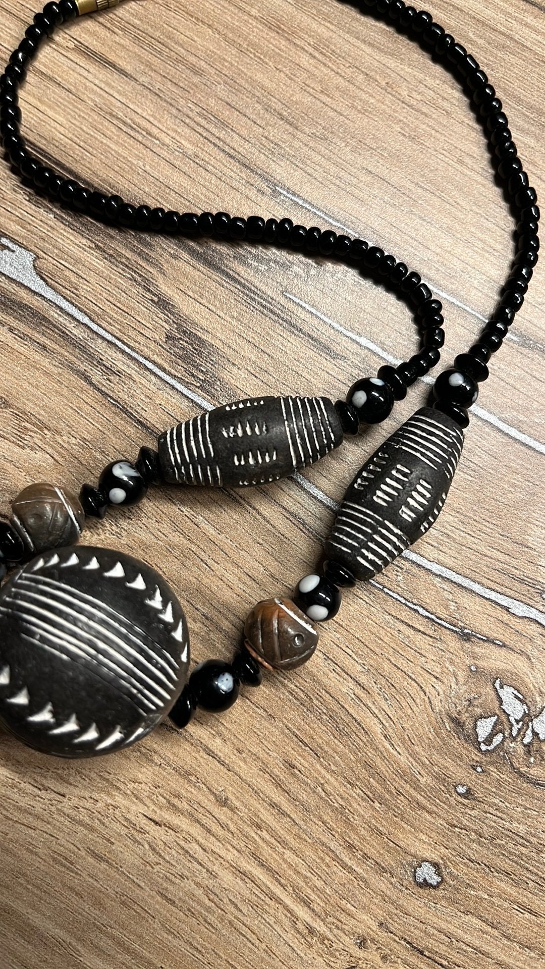 Ketting, Ophalen of Verzenden, Zo goed als nieuw, Zwart, Overige materialen