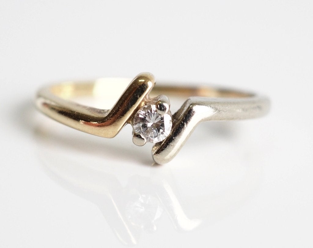 14 krt gouden ring met zeer mooie briljant, ., Ophalen of Verzenden, ., Met edelsteen