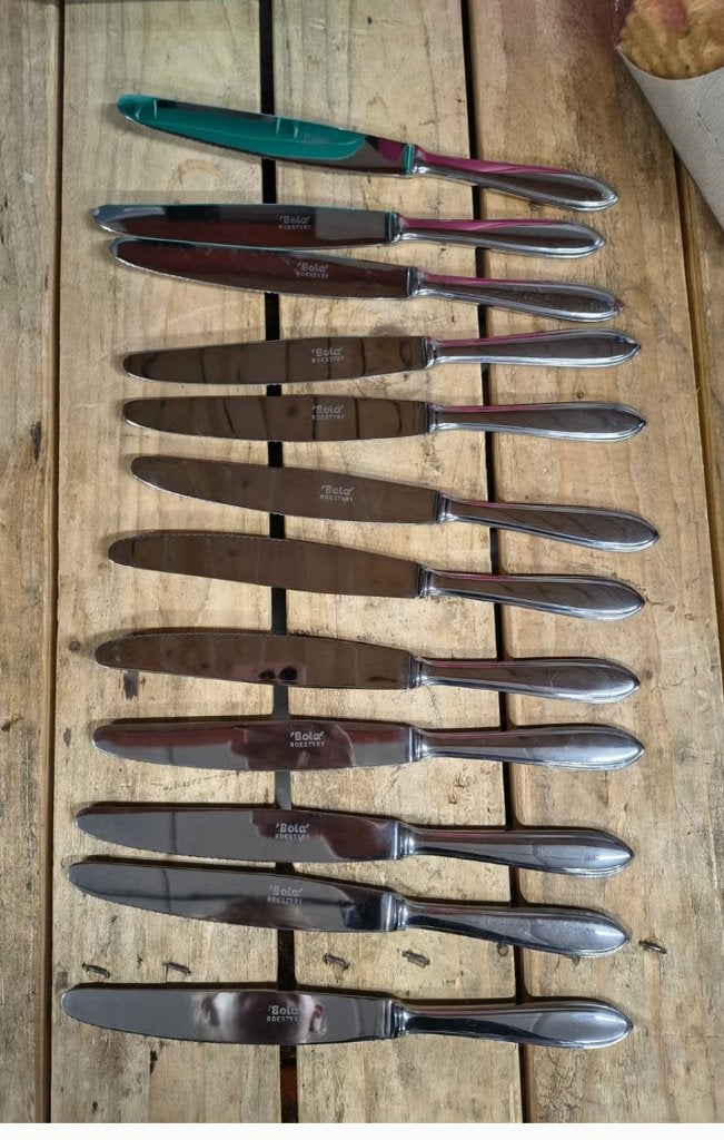 Sola puntfilet rvs 12 messen - dinermessen, Ophalen
