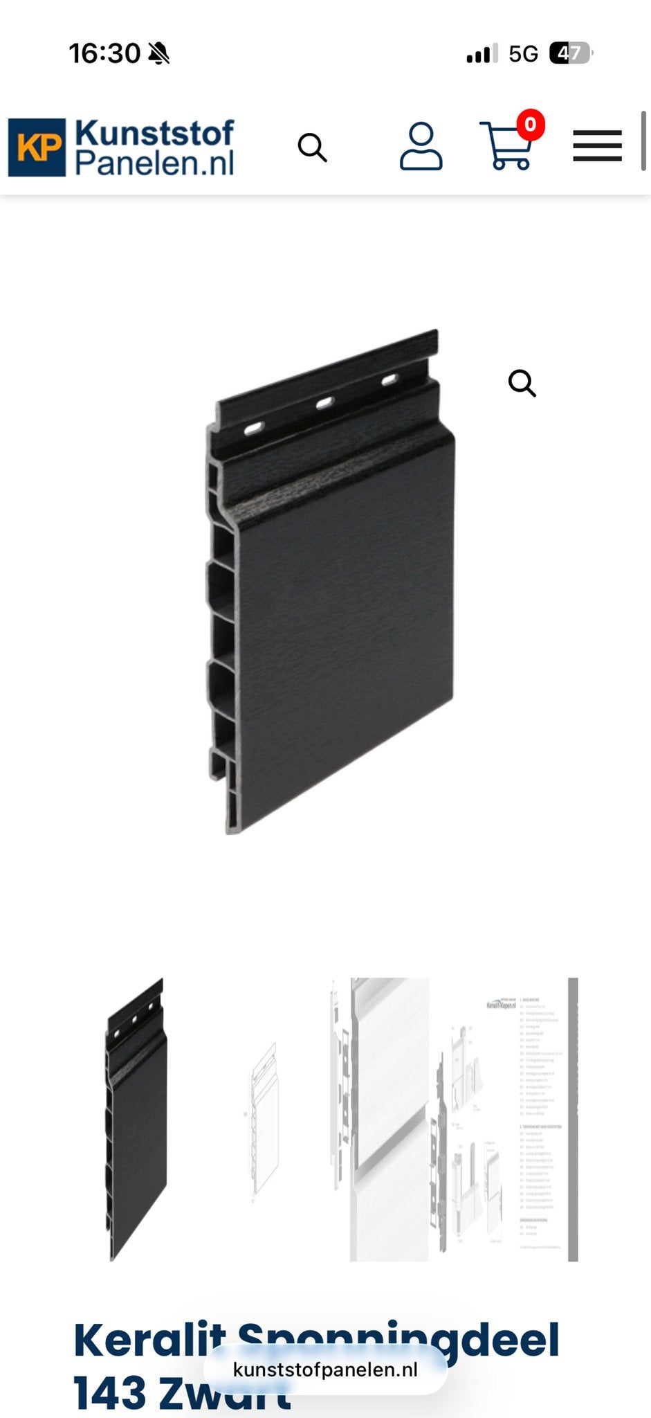 Keralit Spanningdeel 143 Zwart houtstructuur, Ophalen, Nieuw, Overige materialen, Minder dan 20 mm