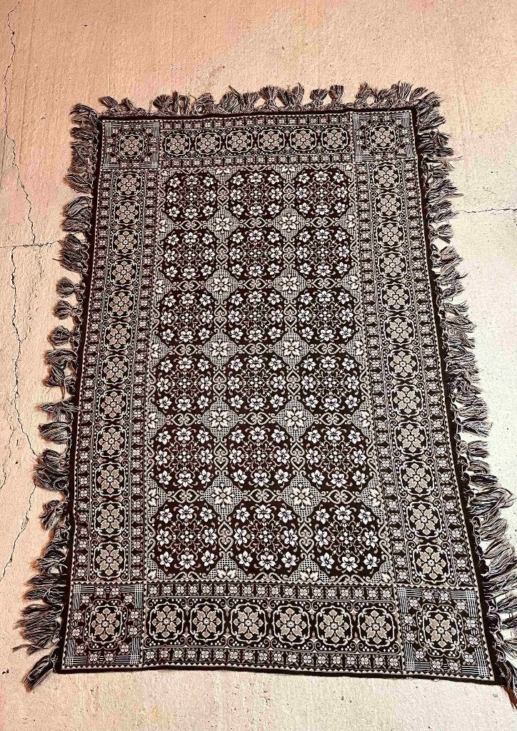Grand foulard / sprei bruintinten reversibel 245/148 cm, Huis en Inrichting, Woonaccessoires | Plaids en Woondekens, Gebruikt