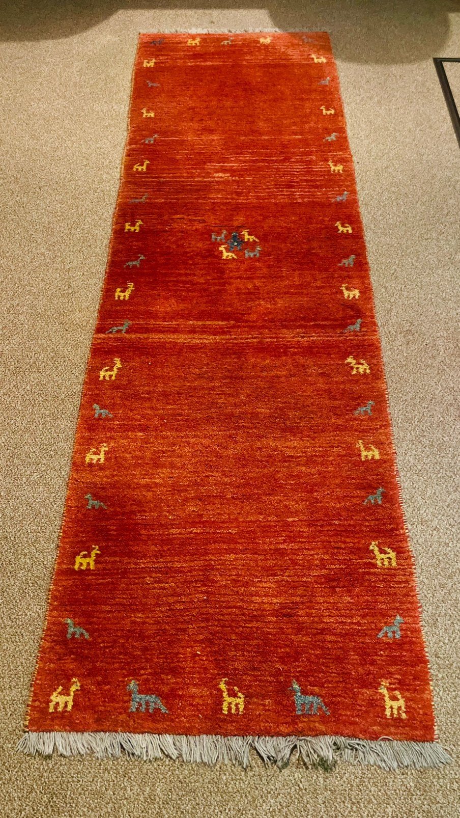 Vintage Perzische Gaschgai Gabbeh loper, 90 x 300cm, 12mm, Ophalen, 200 cm of meer, 50 tot 100 cm, Zo goed als nieuw