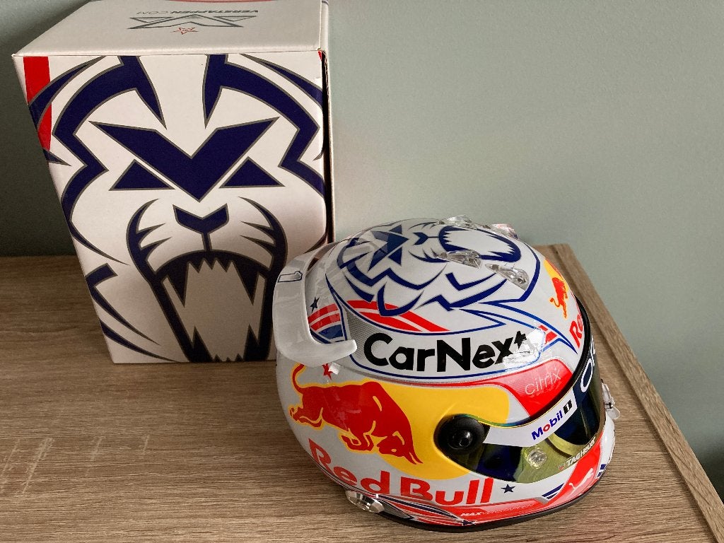 ✅ Max Verstappen 1:2 helm United States GP 2022 RB18 F1, Ophalen of Verzenden, Nieuw, Formule 1