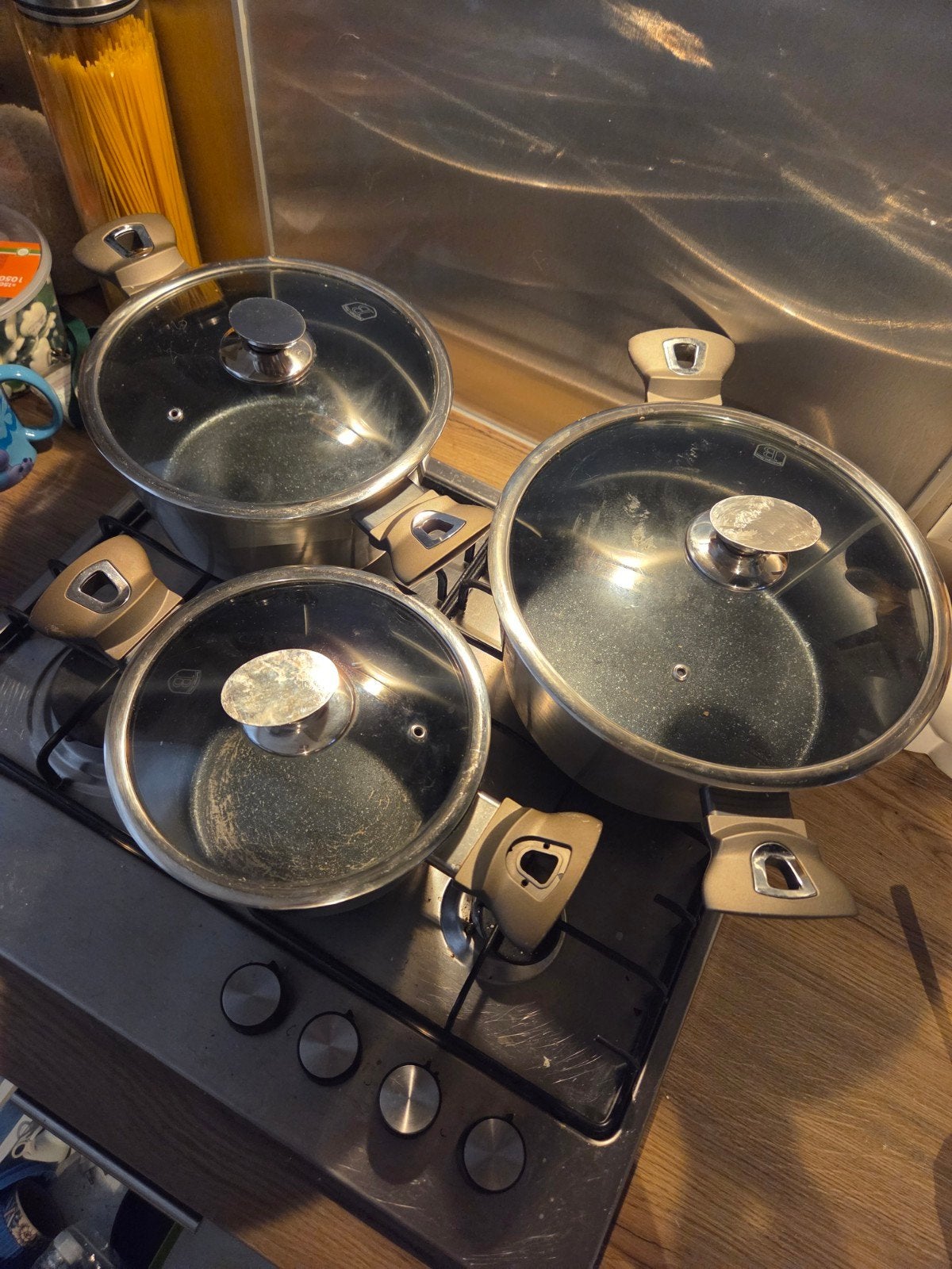 Tefal en Berlinger Haus pannen - Gebruikt, Ophalen, Antiaanbaklaag, Aluminium, Wok