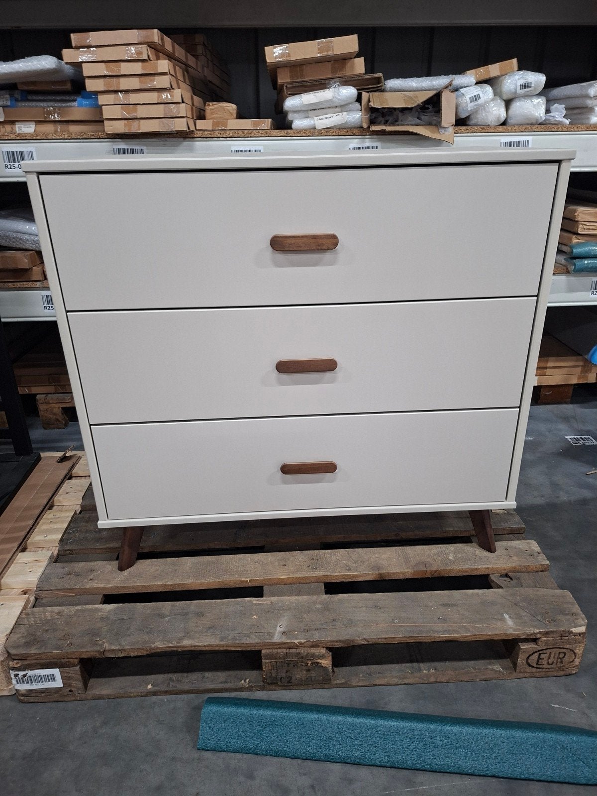 Olivia commode Oatmeal/walnoot -retro, Ophalen, 50 tot 70 cm, 100 cm of meer, Zo goed als nieuw