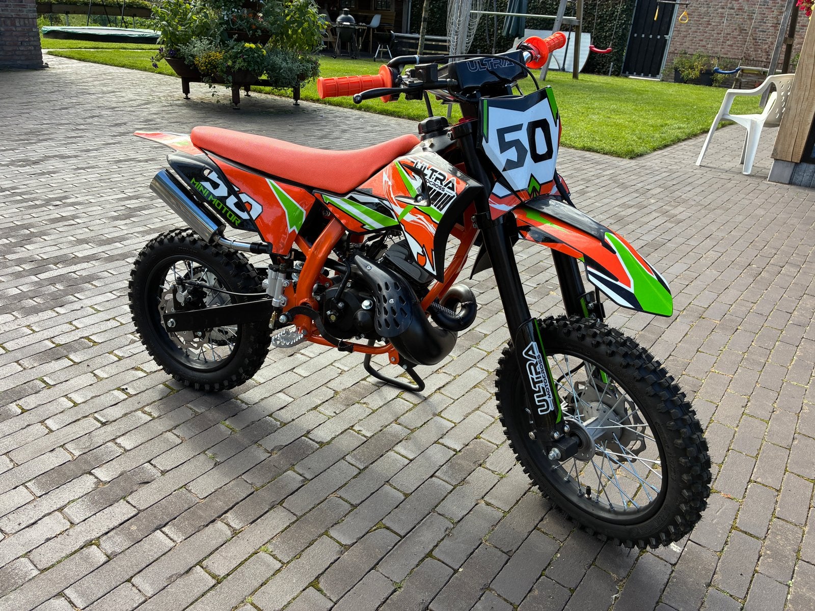 Ultra Mini Motor Crossmotor 50cc, Ophalen, Zo goed als nieuw, 50 cc, Schijfrem