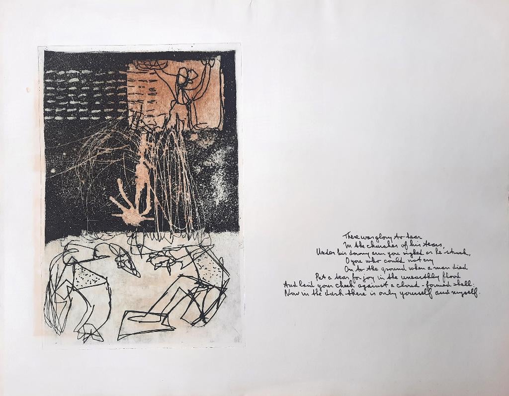 There was glory to hear - Kunstenaar: Jan Montyn, Ophalen, 61 cm, 66 cm, Met tekst