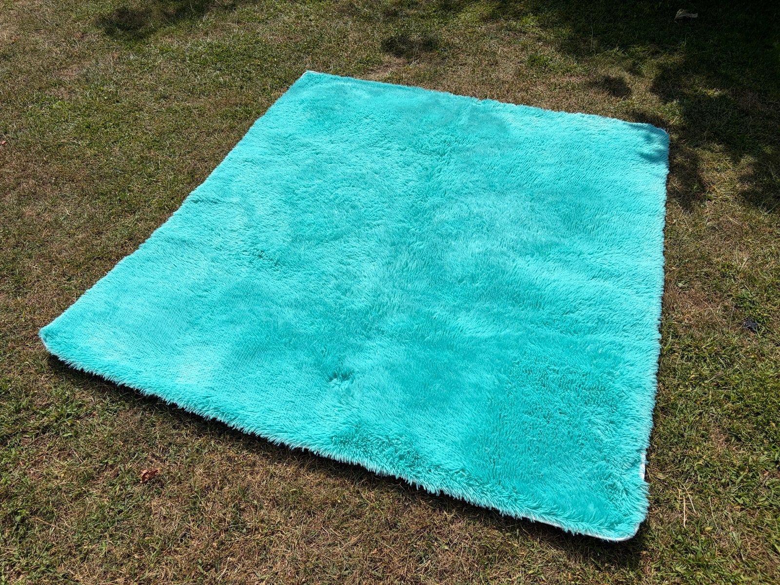 Zacht turquoise vloerkleed, Ophalen, Gebruikt