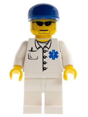 LEGO City doc023 Doctor - EMT Star of Life Button Shirt, Whi, Lego, Ophalen of Verzenden, Minifiguur, City
