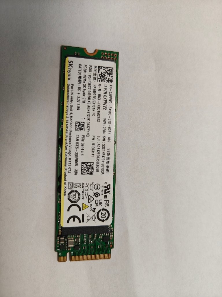SK Hynix PC801 NVMe SSD 2TB - Zo goed als nieuw, Computers en Software, 2TB, SK Hynix Inc., Ophalen of Verzenden, Zo goed als nieuw