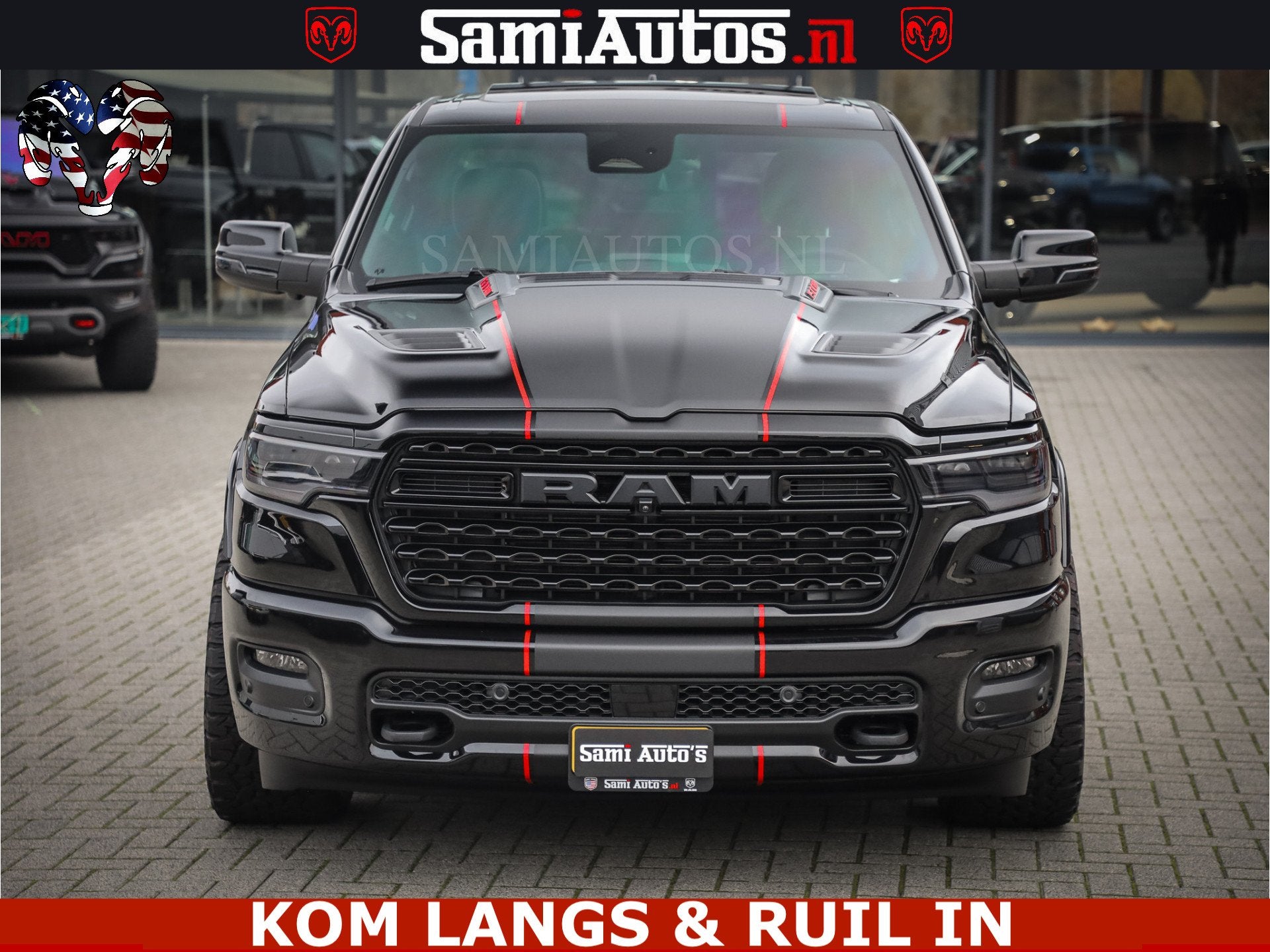 Dodge Ram 1500 Limited Night H.O 540HP 706Nm | Massage + Ful, Automaat, Met garantie (alle), Zwart, Leder