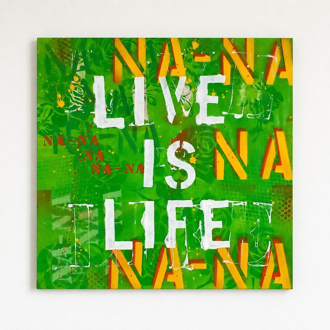 Live is Life, Antiek en Kunst, Kunst | Schilderijen | Modern, Ophalen of Verzenden, Ophangklaar, Gemengde techniek, Muziek
