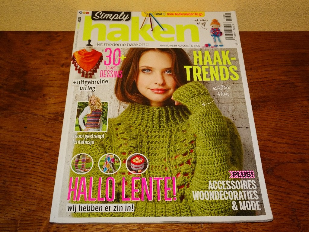 Simply haken februari/maart 02/2016 tijdschrift, Ophalen of Verzenden, Zo goed als nieuw, Haken, Patroon of Boek
