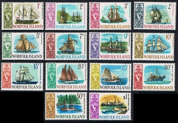 NORFOLK 1967-68 Schepen, Michel: 79-92, Postfris*, Postzegels en Munten, Verzenden, Postfris