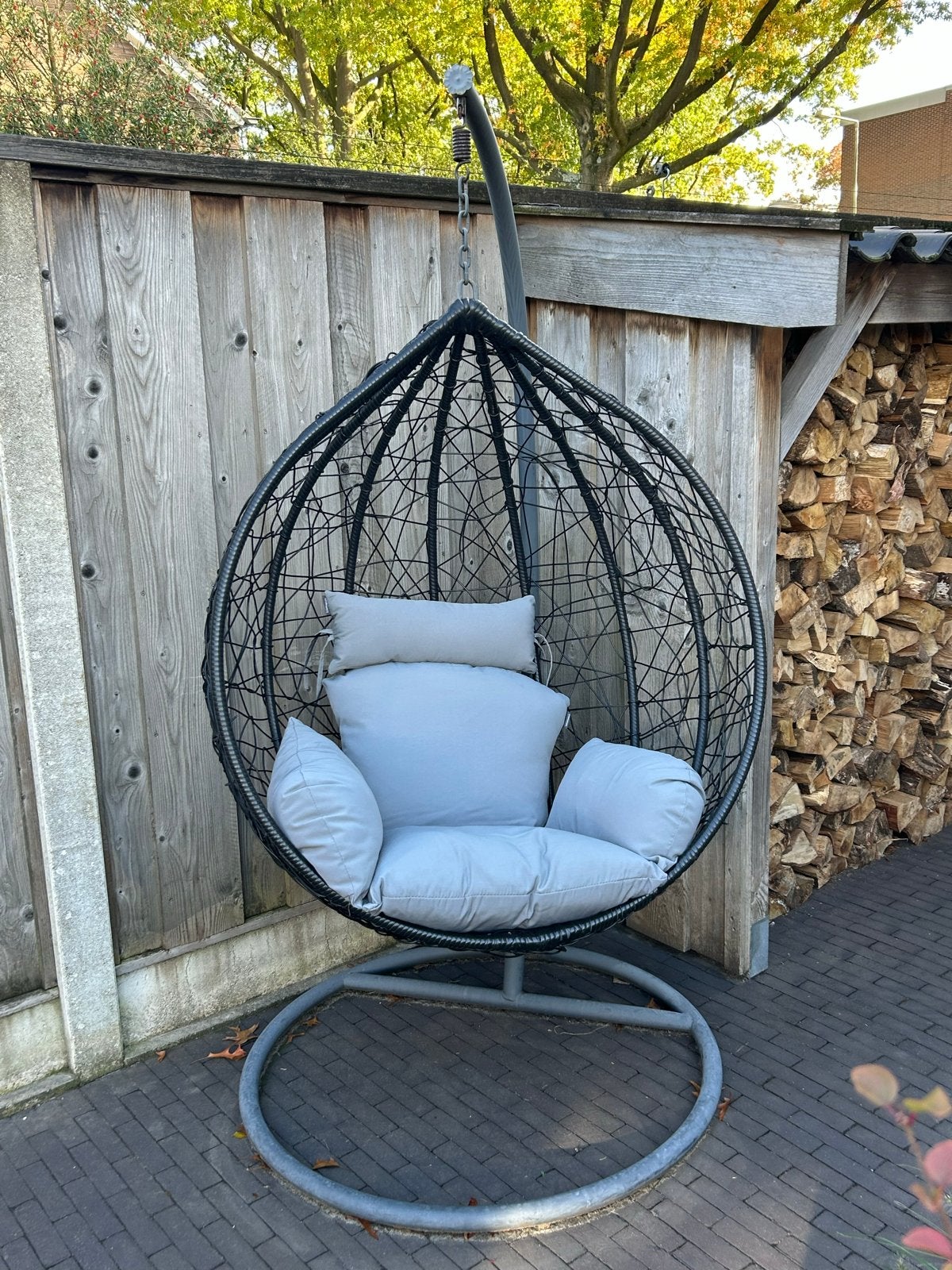 Hangstoel - Zwart, Ophalen, Gebruikt, Wicker