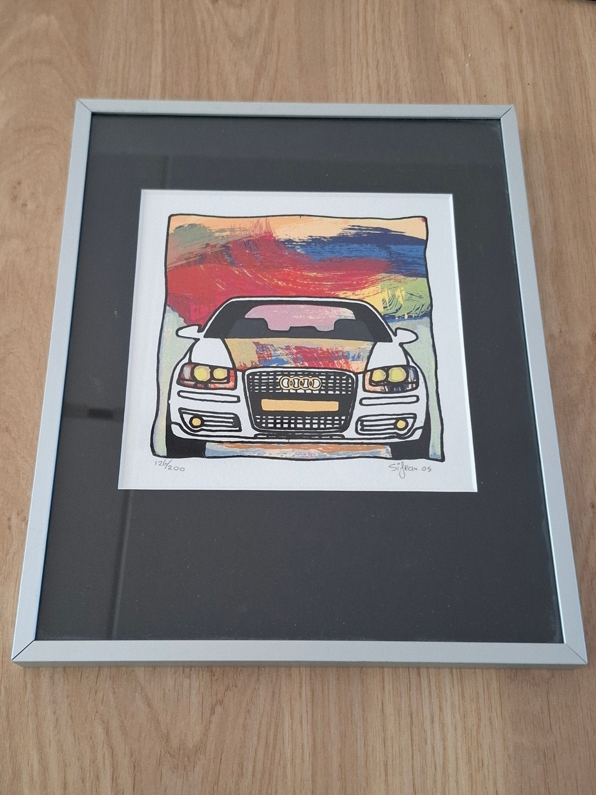 Prachtig Audi A3 Pop-Art Zeefdruk – Gelimiteerde Oplage, Overige onderwerpen, Ophalen of Verzenden, Gelimiteerde oplage, Lithografie