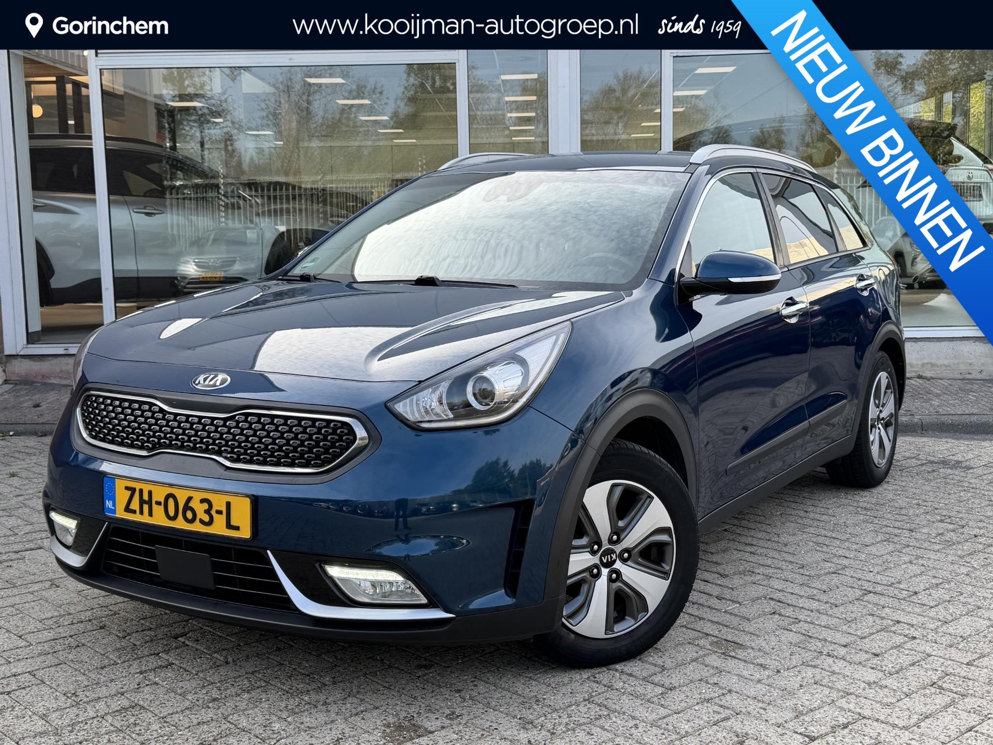 Kia Niro 1.6 GDi Hybrid DynamicPlusLine / trekhaak, Auto's, Gebruikt, Euro 6, 2 kWh, Blauw