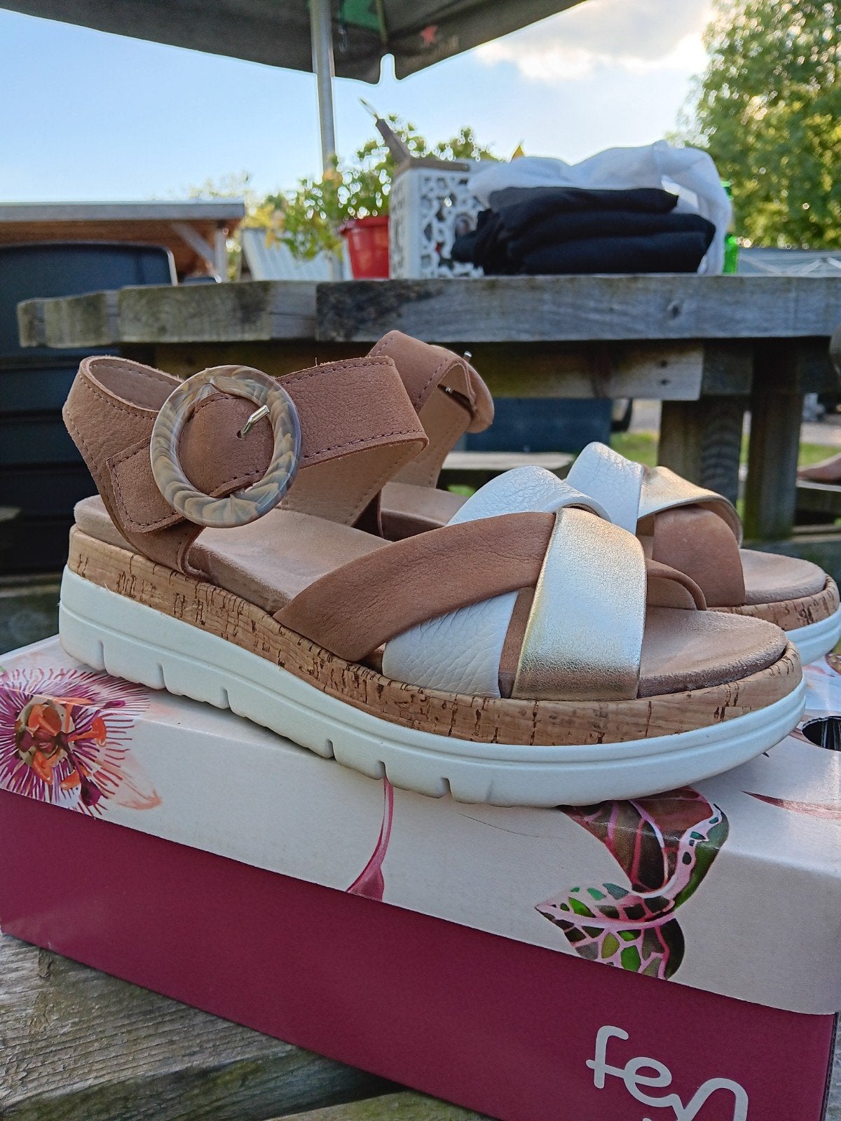Feyn sandalen cognac maat 39, Feyn, Bruin, Nieuw, Sandalen of Muiltjes