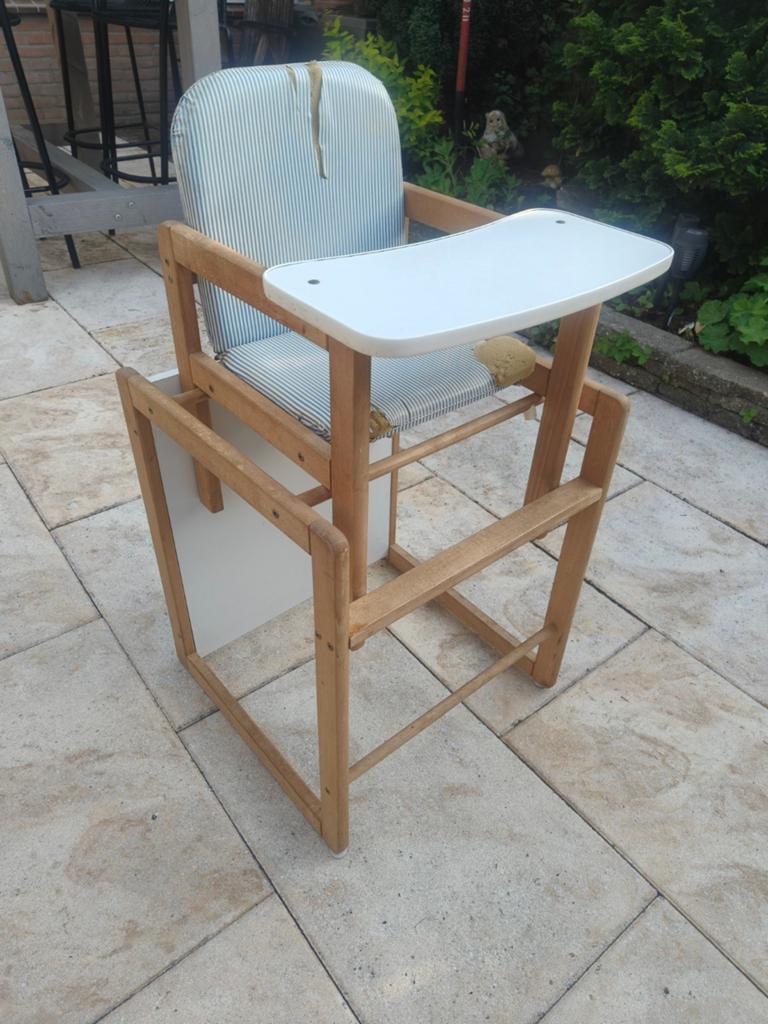 Vintage kinderstoel / tafel-stoel combinatie, Ophalen, Gebruikt, Overige typen, Afneembaar eetblad