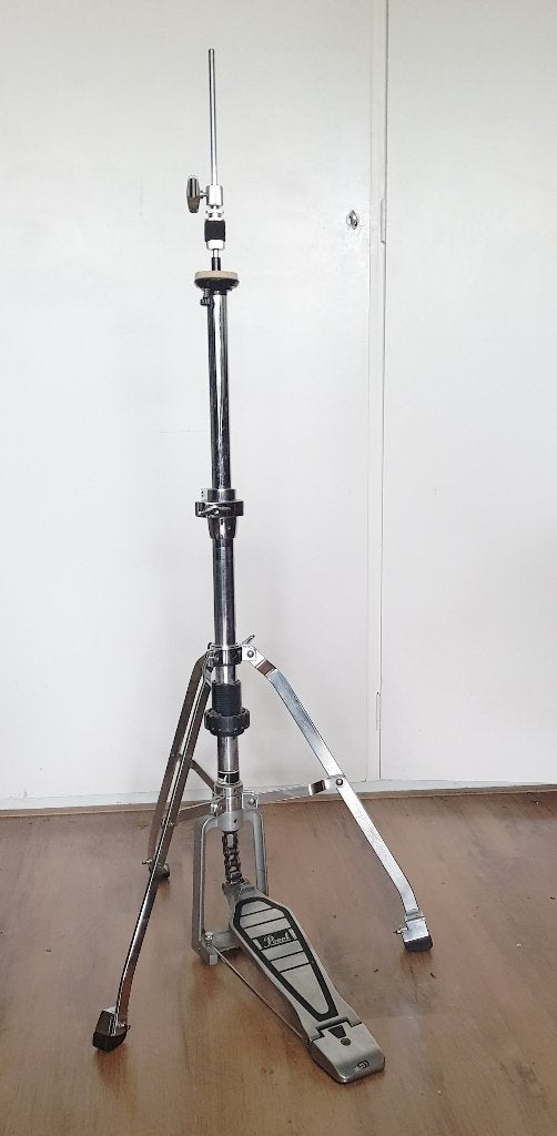Pearl hihatstandaard, bassdrumpedaal en set gaasvellen, Ophalen of Verzenden, Gebruikt, Pearl