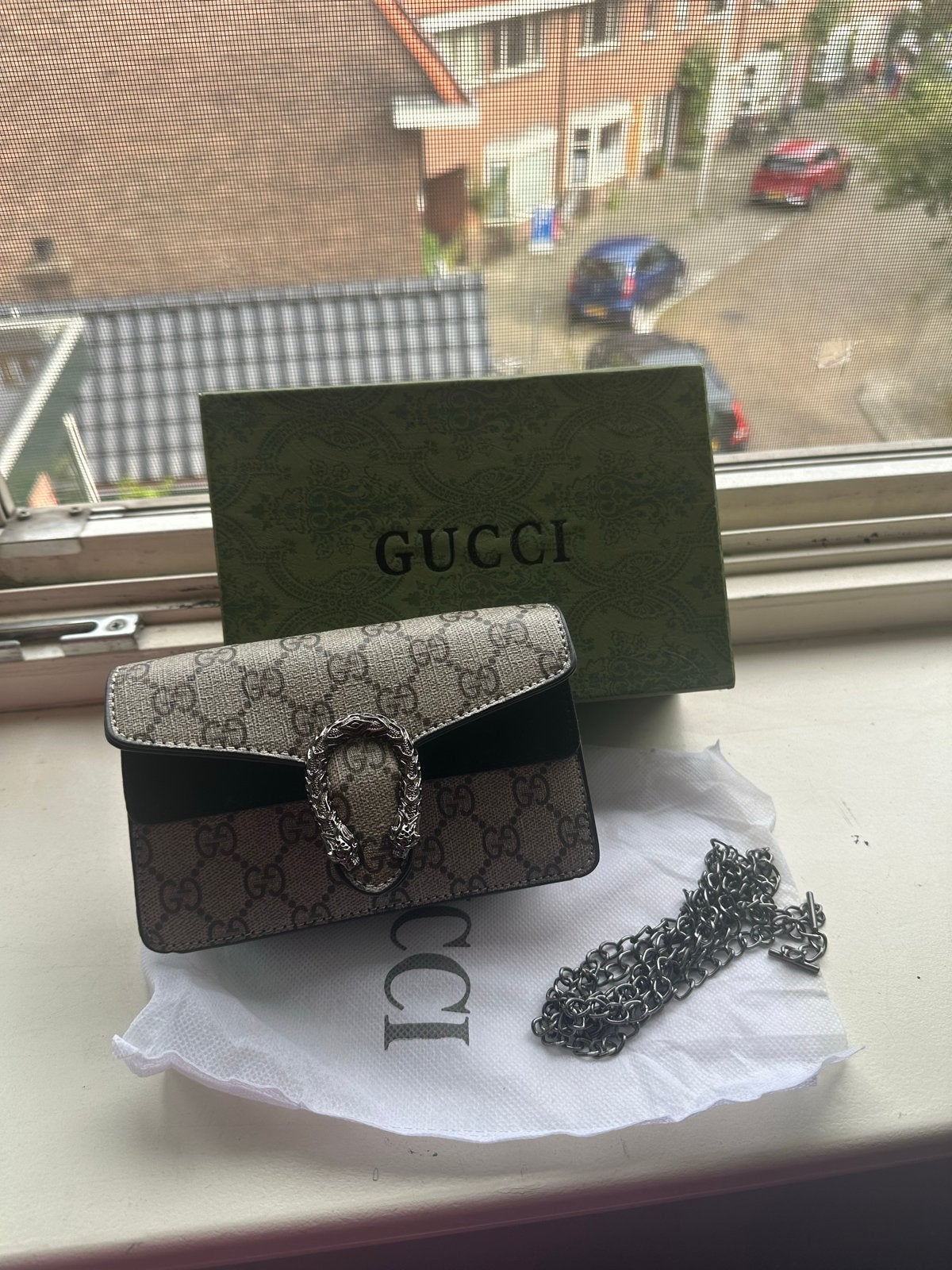 gucci dionysus mini tasje, Ophalen of Verzenden, Zo goed als nieuw, Beige, Schoudertasje