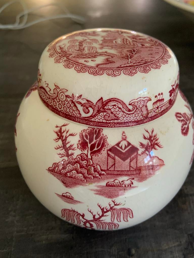 Mason's rood witte aardewerk gemberpot, Ophalen of Verzenden