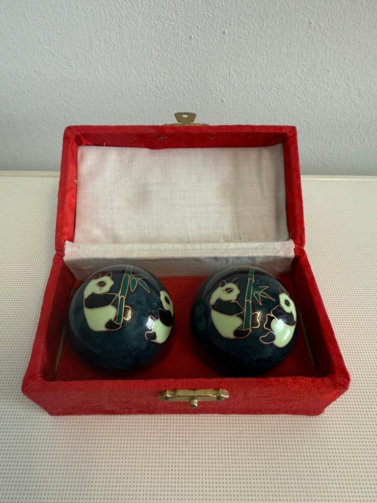 Chinese stress ballen / meridiaan kogels PANDA in doos 4cm, Ophalen of Verzenden, Zo goed als nieuw, Overige typen