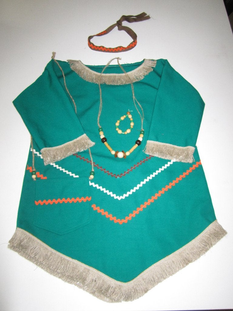 Indianenjurk incl. hoofdband-armband-ketting en siertasje ., Ophalen of Verzenden, Nieuw, 134 t/m 140, Meisje
