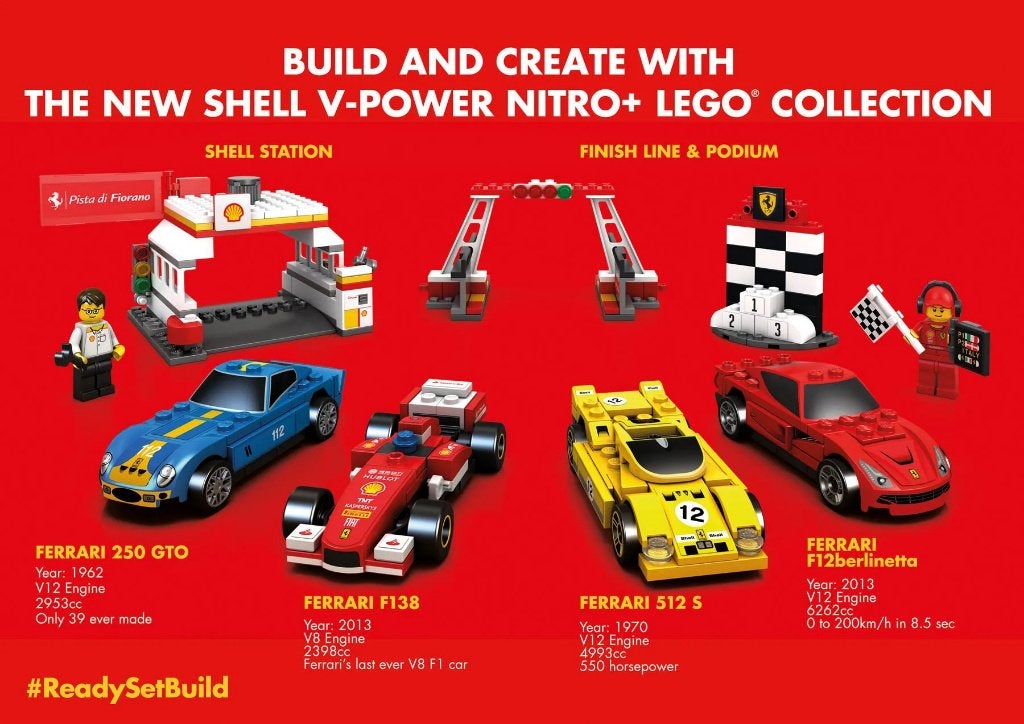 Lego Shell V-Power promotie complete set 2014, Overige thema's, Lego, Ophalen of Verzenden, Zo goed als nieuw