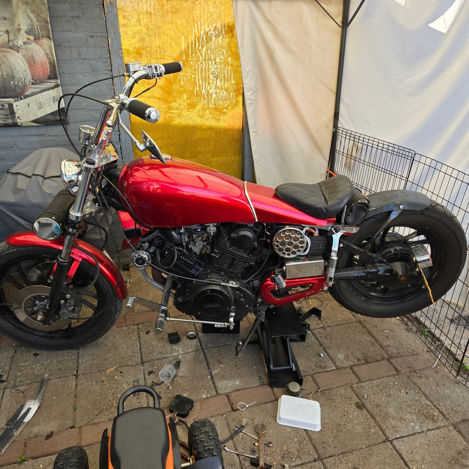 Yamaha Virago XV 750 SE Bobber project - kabels worden heet, Chopper, Gebruikt, Particulier, Handgeschakeld