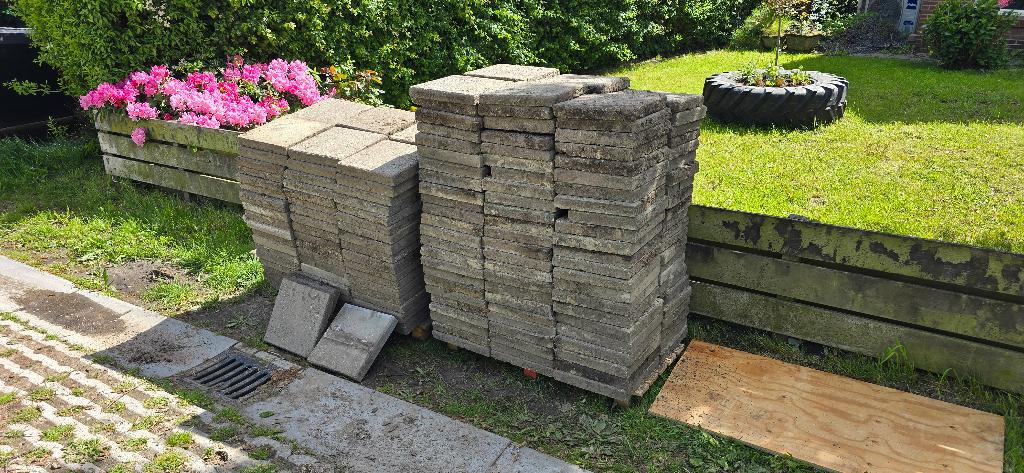 Stoeptegels, Tuin en Terras, Gebruikt, Overige typen, Ophalen of Verzenden, 10 m² of meer