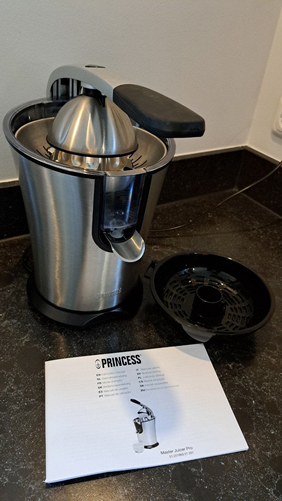 Elektrische sinaasappelpers Princess master juicer pro, Ophalen, Gebruikt, Elektrisch, Citruspers
