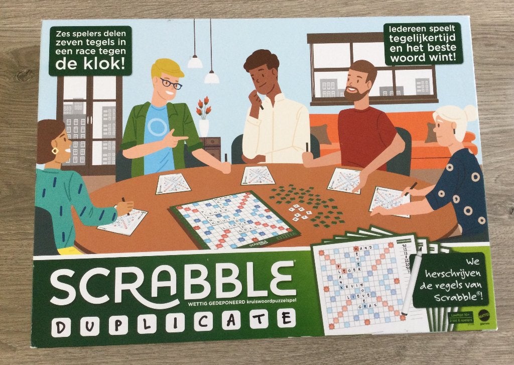 Scrabble Duplicate - Nederlands kruiswoordspel, Een of twee spelers, Ophalen of Verzenden, Zo goed als nieuw, Mattel