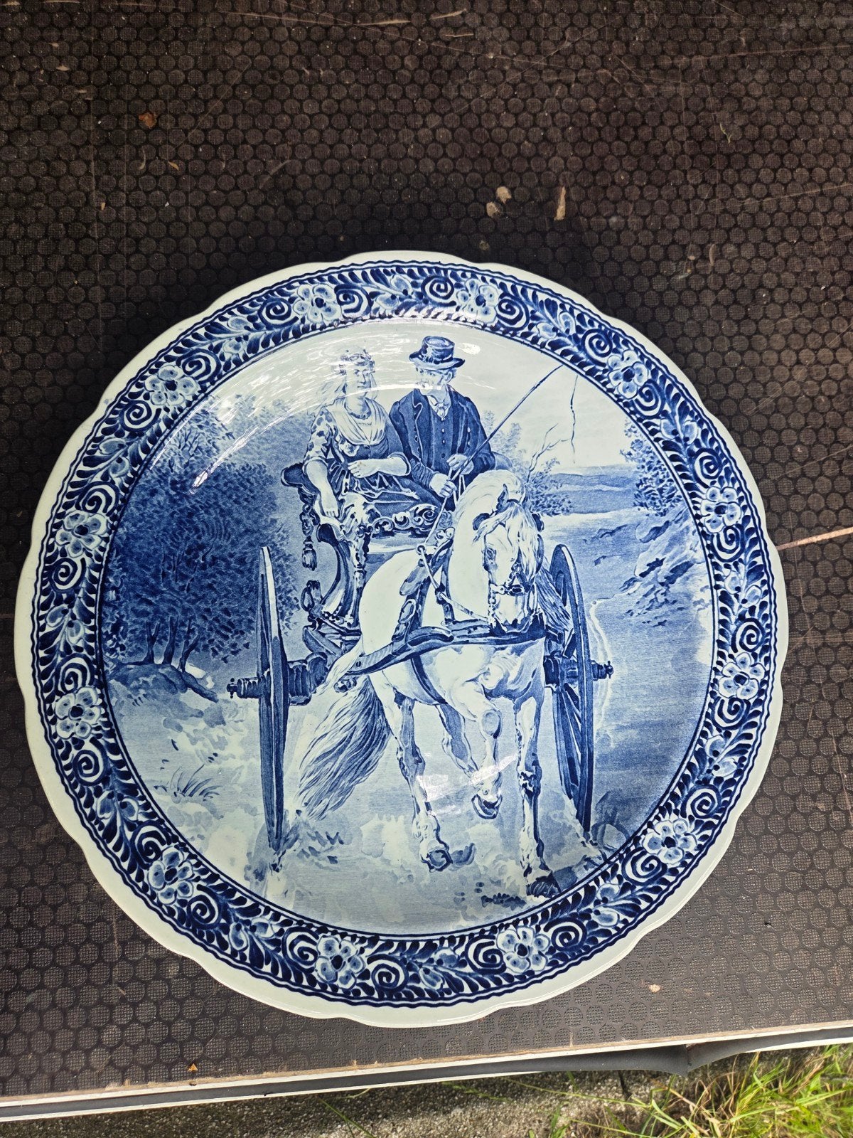 Groot Delfts Blauw Wandbord Royal Sphinx Maastricht, Antiek en Kunst, Ophalen
