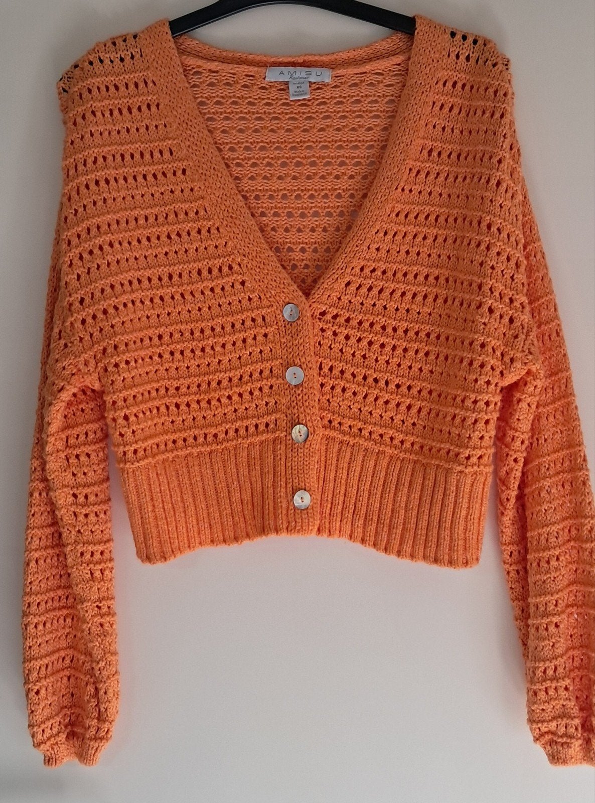Oranje gebreid vest., Kleding | Dames, Ophalen of Verzenden, Zo goed als nieuw, Maat 34 (XS) of kleiner, Oranje