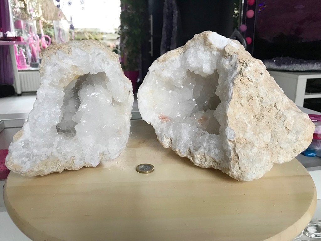 Bergkristal geode (4) van 7,2 kg! Erg mooi stuk, Ophalen of Verzenden, Mineraal
