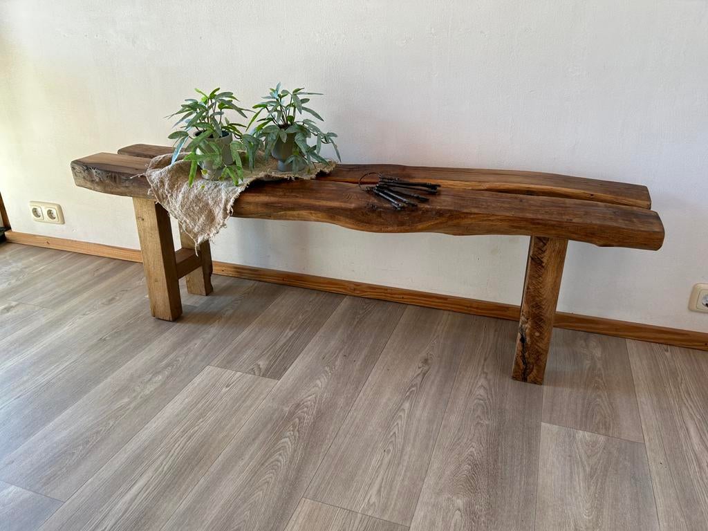 Gebintenbank - uniek - stokoud eikenhout - 140 cm, Huis en Inrichting, Ophalen, 100 tot 150 cm, Eikenhout, Nieuw