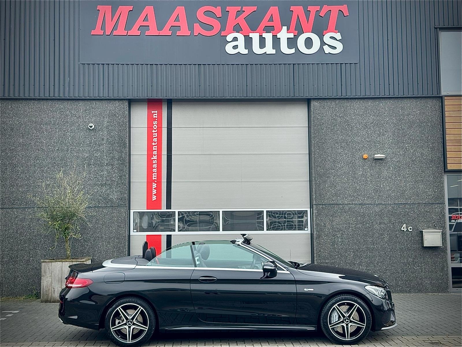 Mercedes C-Klasse Cabriolet 43 AMG / 4-MATIC / Adaptive crui, Auto's, Automaat, Gebruikt, Zwart, Leder