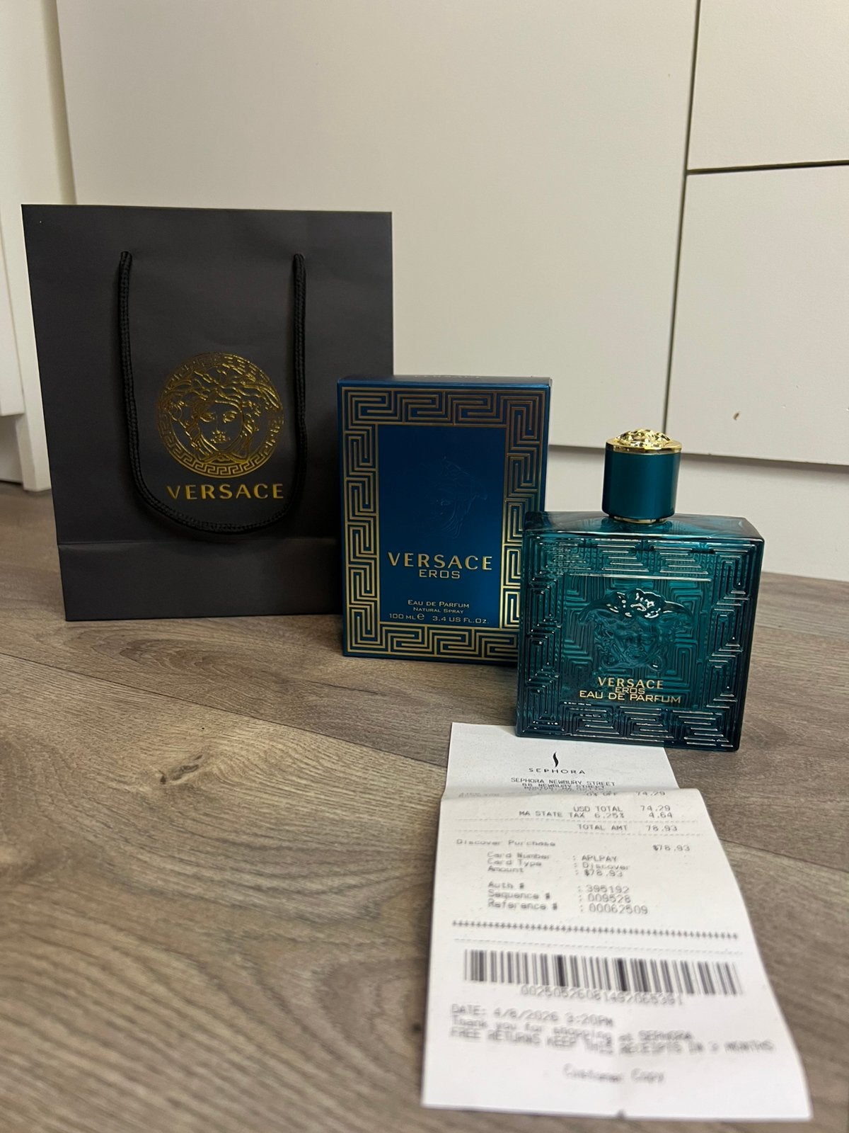 Versace Eros 100ml – Nieuw met Bon, Giftbag & Sephora Tags, Ophalen of Verzenden, Nieuw
