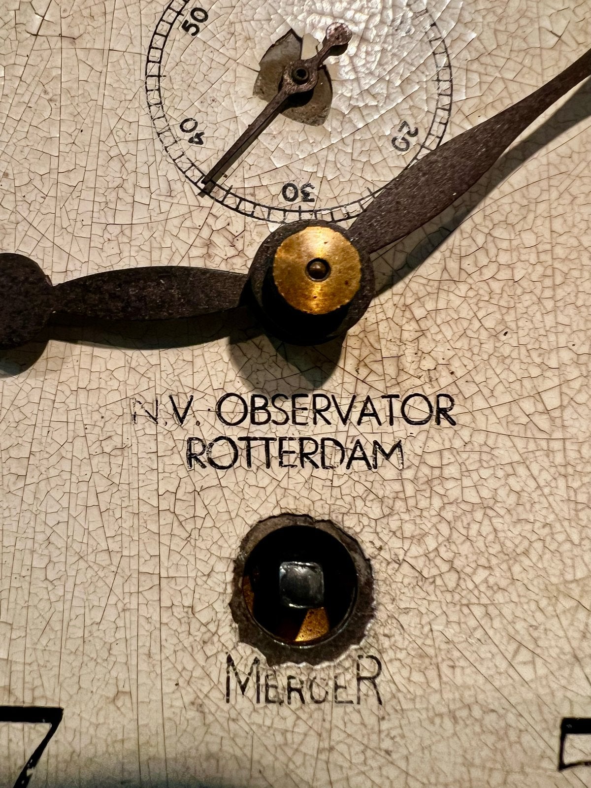 Antieke scheepsklok N.V. Observator Rotterdam Mercer, Ophalen of Verzenden
