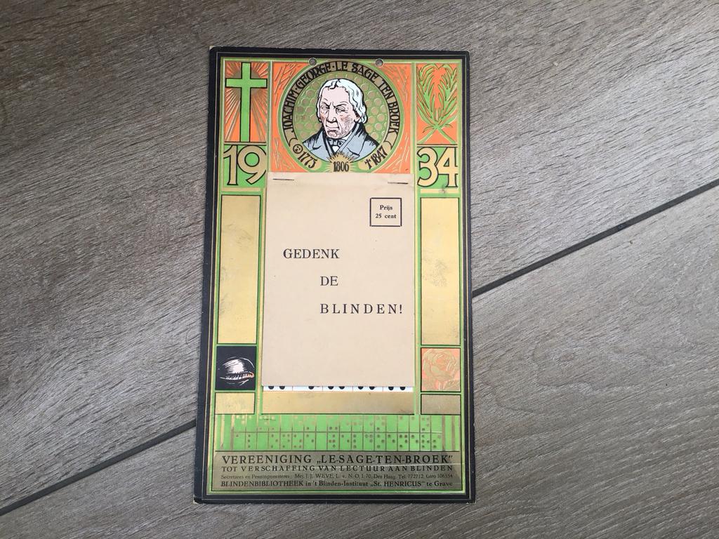 Verzamelen Grave st Henricus Blindeninsttuut jaarkalenders, Ophalen of Verzenden, Maandkalender